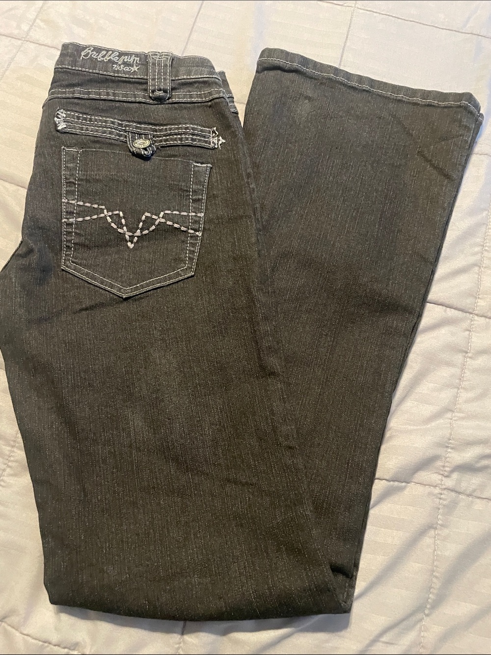 Bubblegum Dark Gray Women's Jeans with Contrast Stitching